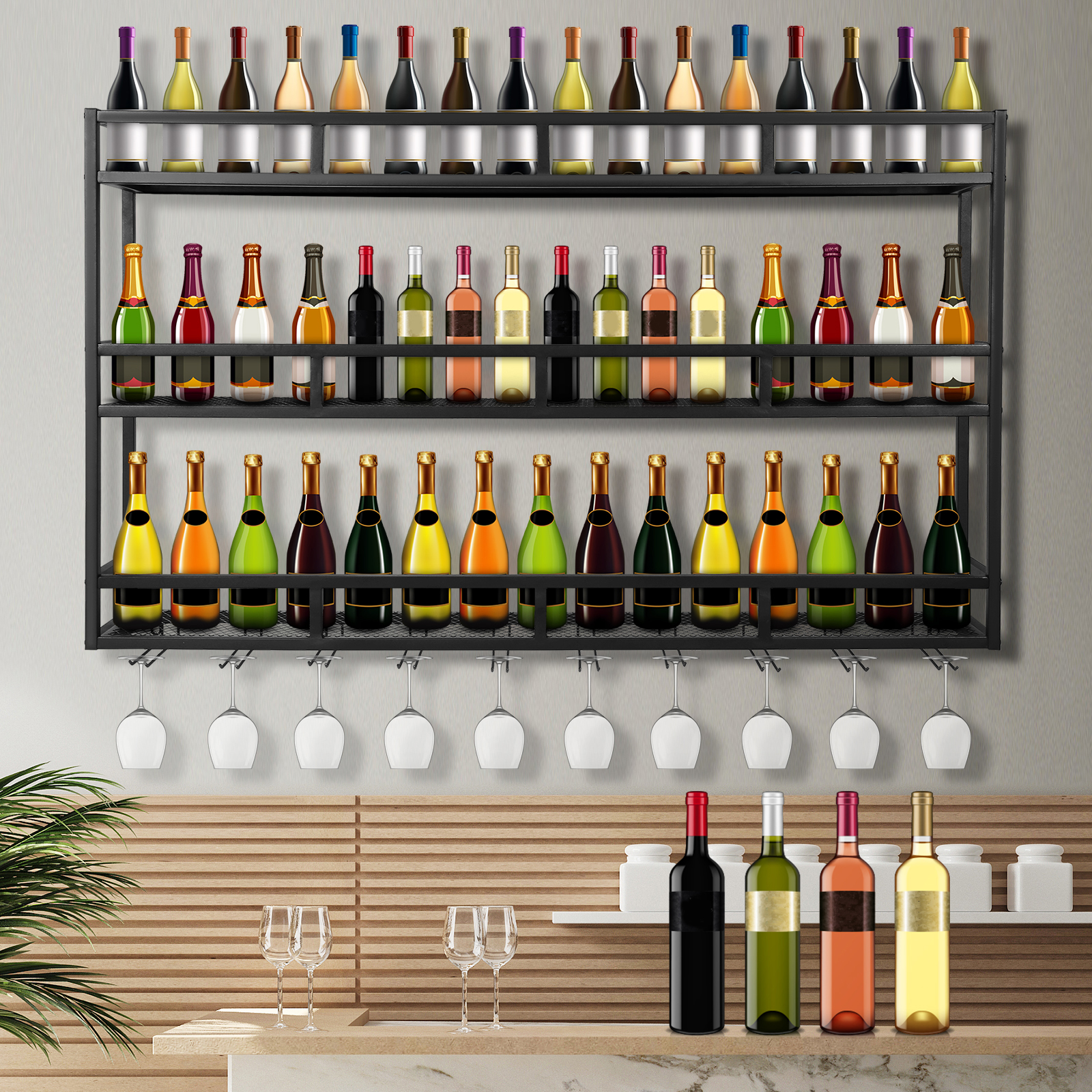 Bar Liquor Bottle Display Shel - Home Bar Shelves 리뷰 및 가격
