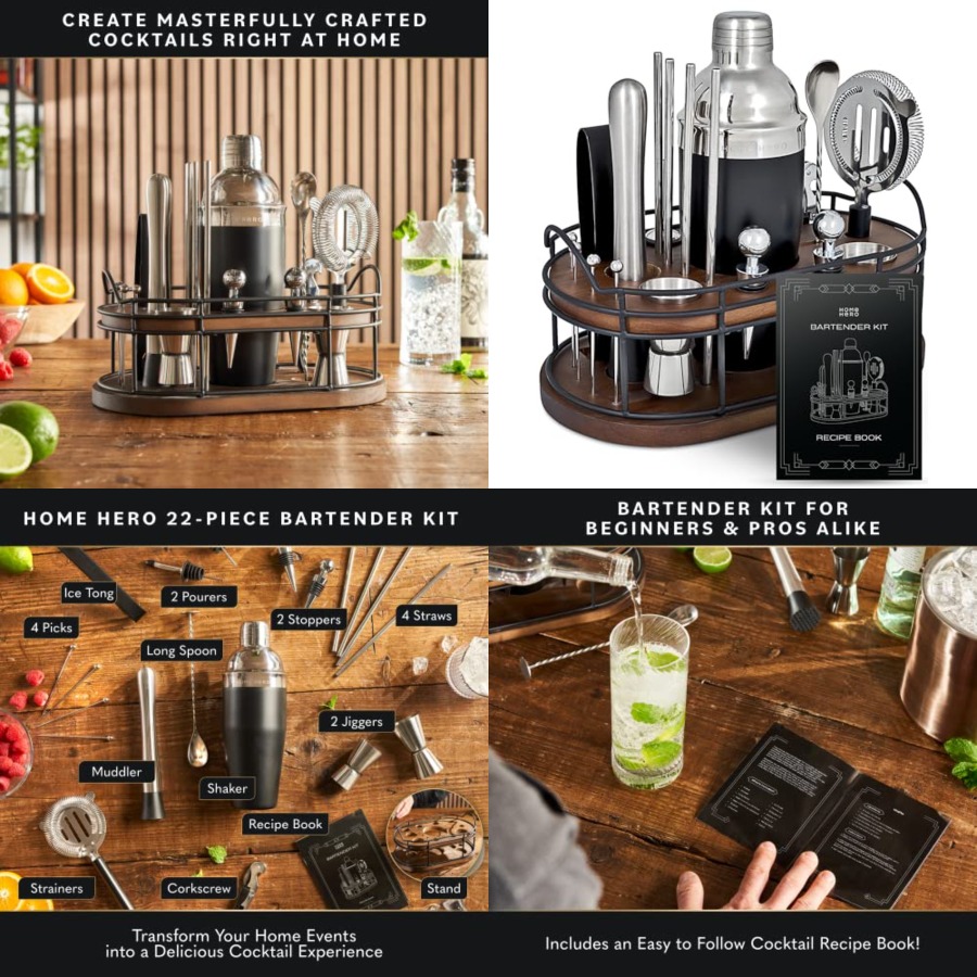 Bartender Kit - 22-Piece Cockt - Cocktail Recipe Book 리뷰 및 가격
