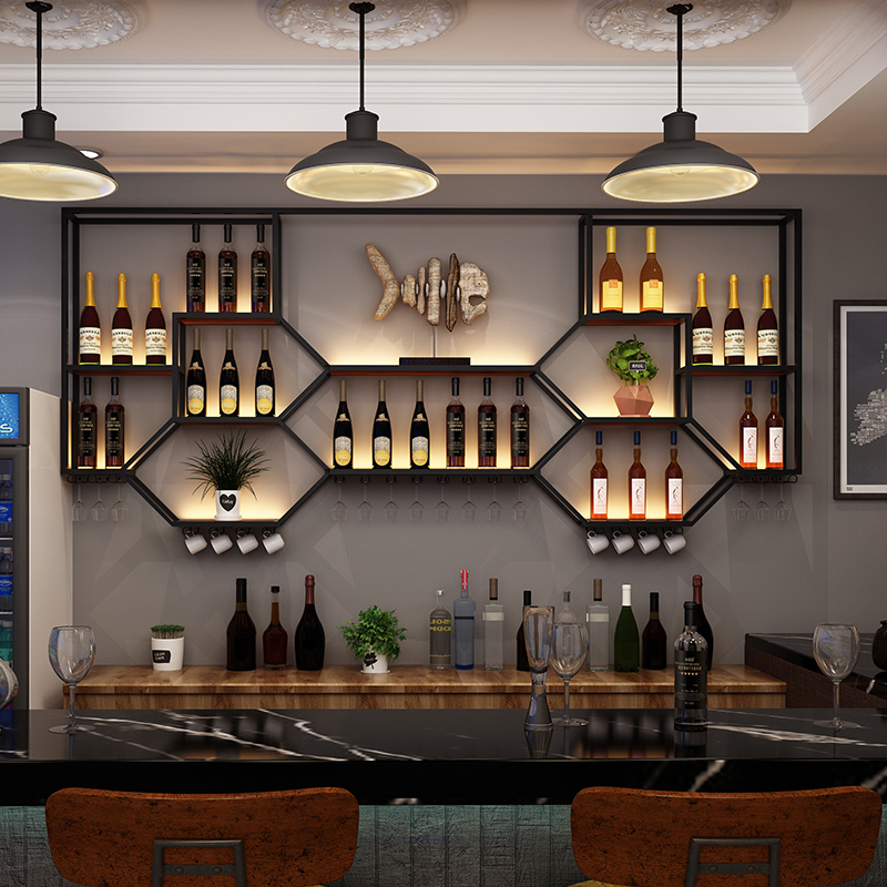Metal Shelves Wine Cabinet Liv - Home Bar And Cabinet 리뷰 및 가격