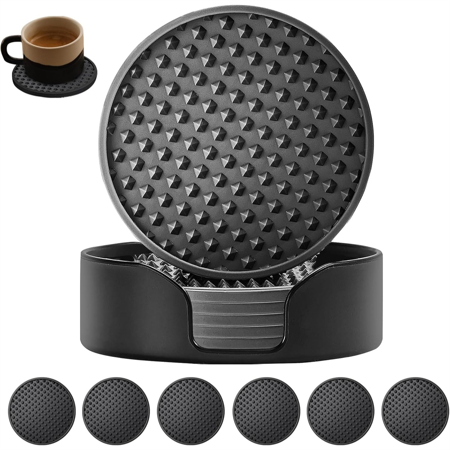 Silicone Coasters 6 Pack with  - Bar Mat Rubber 리뷰 및 가격