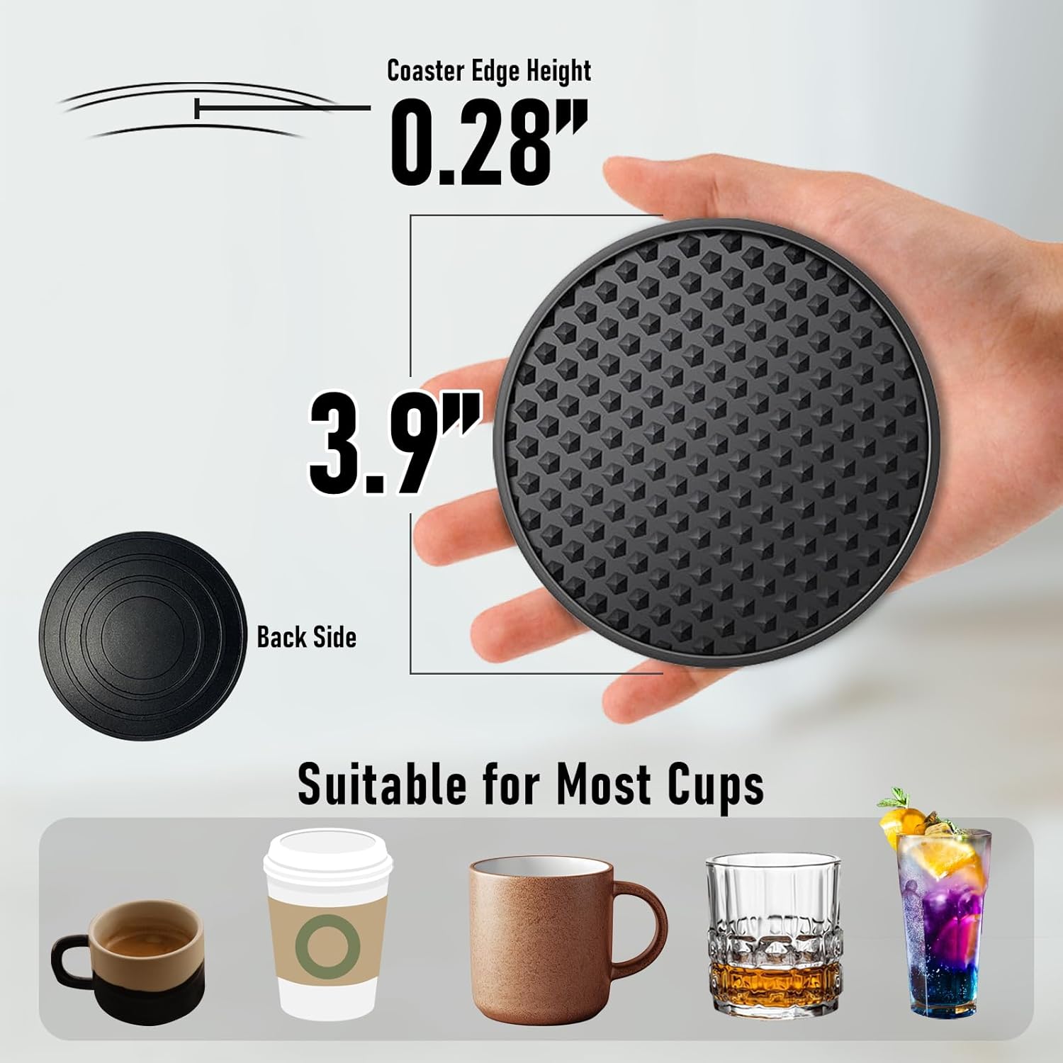 Silicone Coasters 6 Pack with  - Bar Mat Rubber 리뷰 및 가격