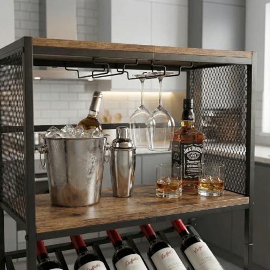 Corner Wine Rack with Glass Ho - Home Bar And Cabinet 리뷰 및 가격