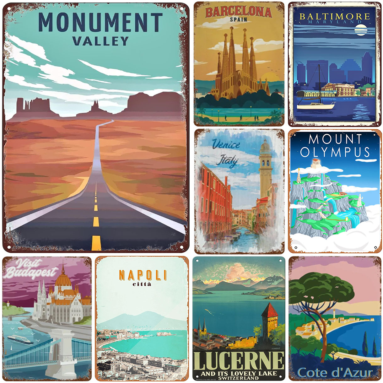 Vintage Travel Metal Sign Retr - Home Barcelona 리뷰 및 가격